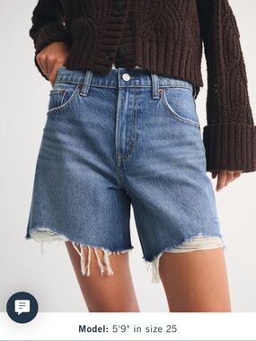 Abercrombie High Rise The Loose Short - Denim